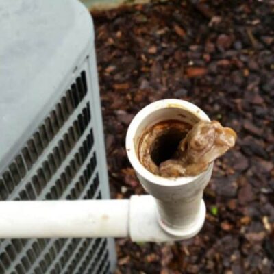 how do you clean a clogged condensate drain line